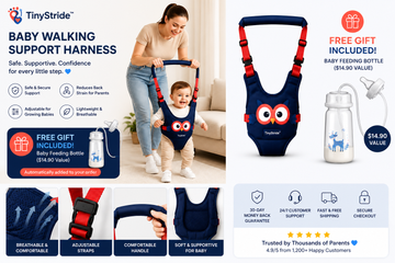 TinyStride™ Baby Walking Support Harness + FREE Feeding Bottle